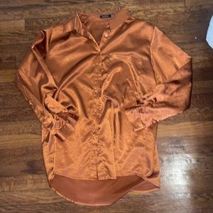 Copper silk blouse